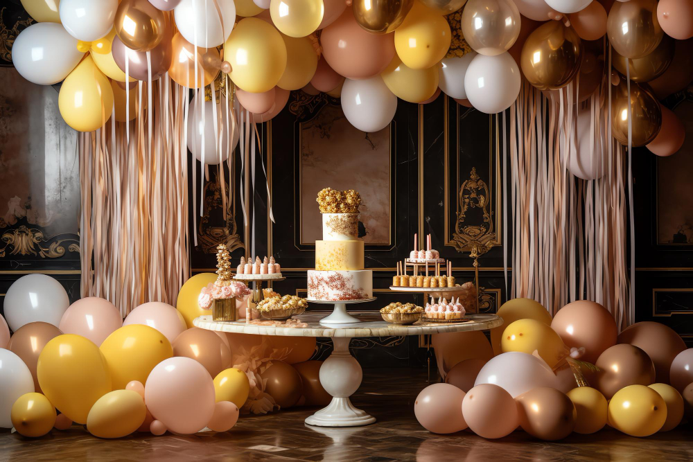 birthday-party-with-balloons-cake